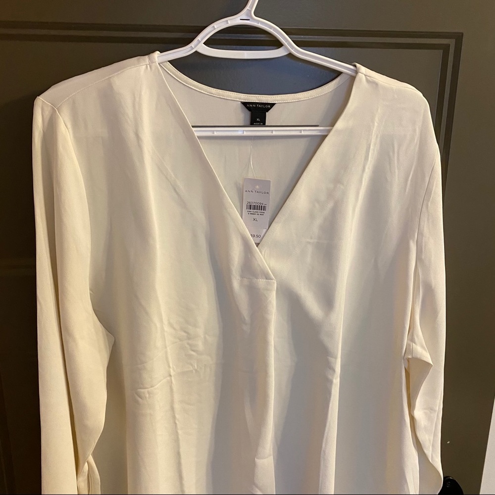 NWT Ann Taylor ivory blouse